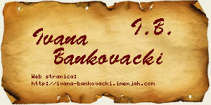 Ivana Bankovački vizit kartica